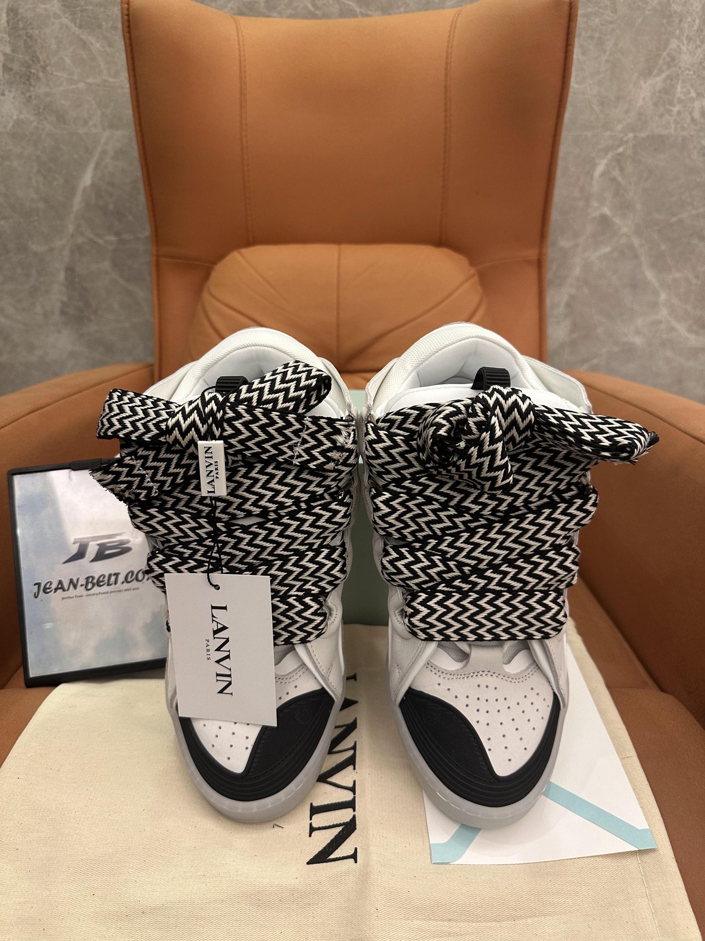 Zapatillas deportivas de piel con bordillo de Lanvin