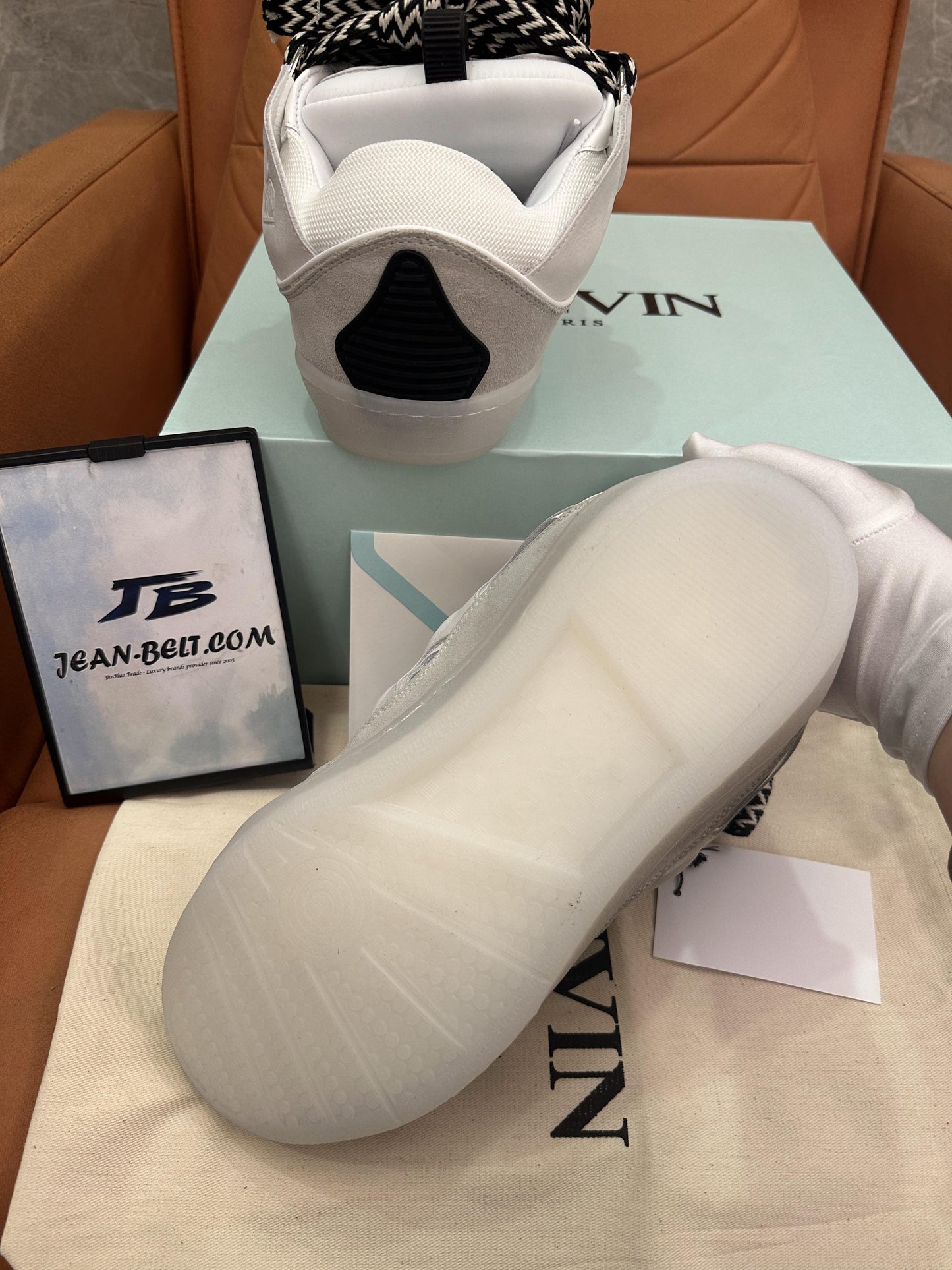 Zapatillas deportivas de piel con bordillo de Lanvin