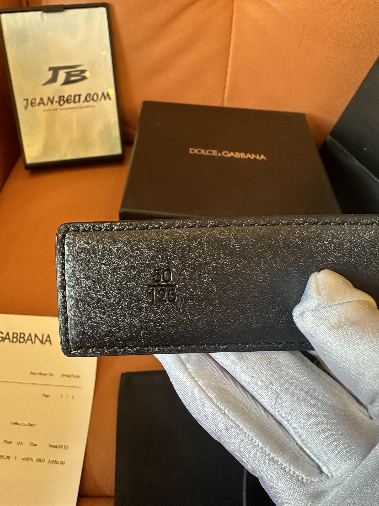 Cinto de couro preto Dolce &amp; Gabbana com fivela preta fosca com logotipo DG