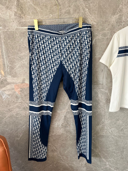 Christian Dior Women's Activewear Set – Monogrammed Leggings and Logo Tee