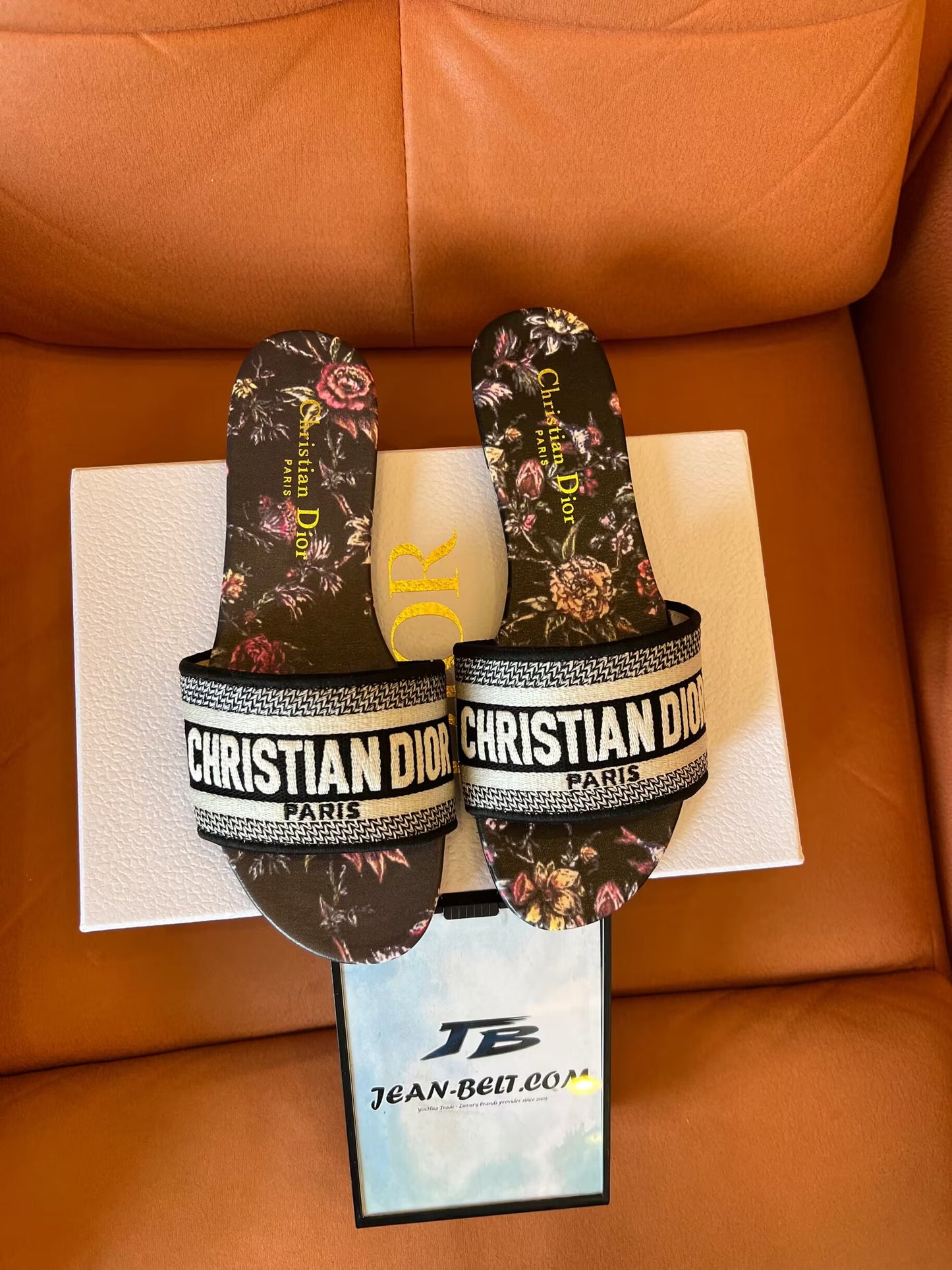 Christian Dior Floral Slide Sandals