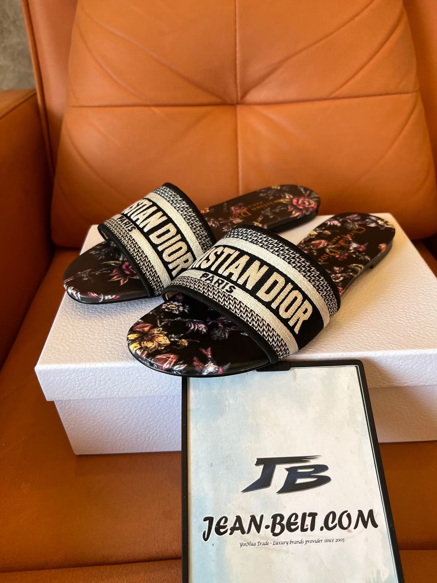 Christian Dior Floral Slide Sandals