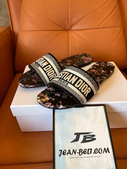 Christian Dior Floral Slide Sandals