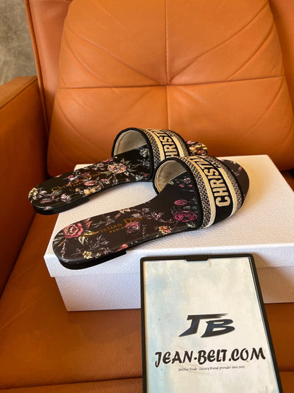Christian Dior Floral Slide Sandals