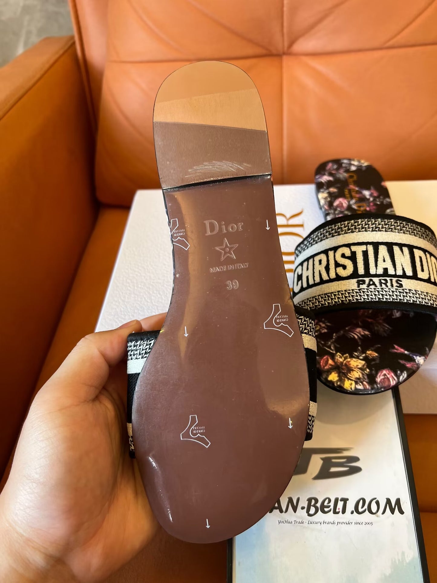 Christian Dior Floral Slide Sandals