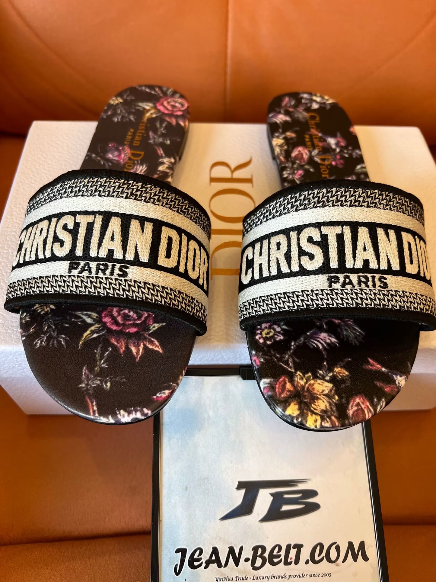 Christian Dior Floral Slide Sandals