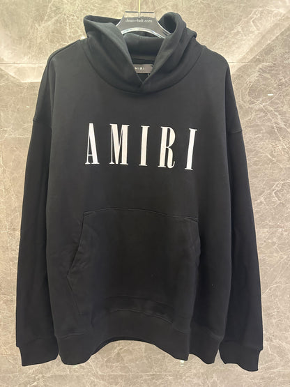 Amiri Black Hoodie with Logo Print