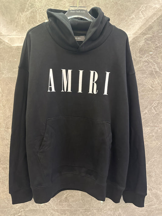 Amiri Black Hoodie with Logo Print
