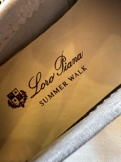 Mocasines planos Loro Piana Open Walk Charms de ante beige