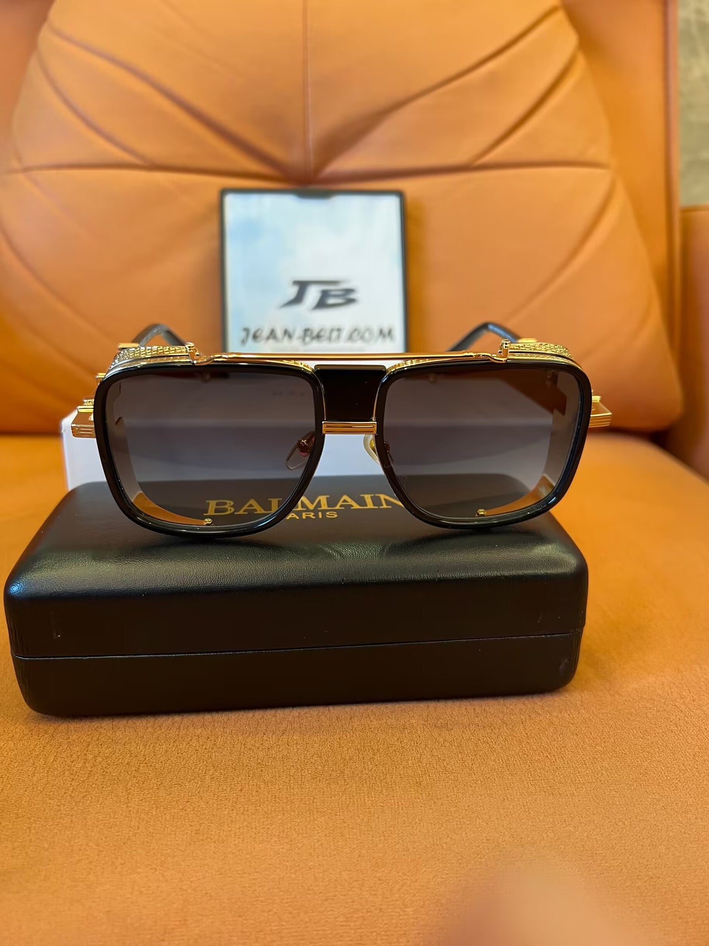 Balmain Paris Gold-Plated Sunglasses