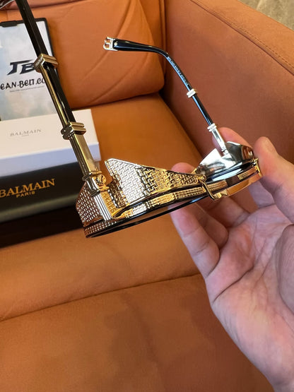 Balmain Paris Gold-Plated Sunglasses