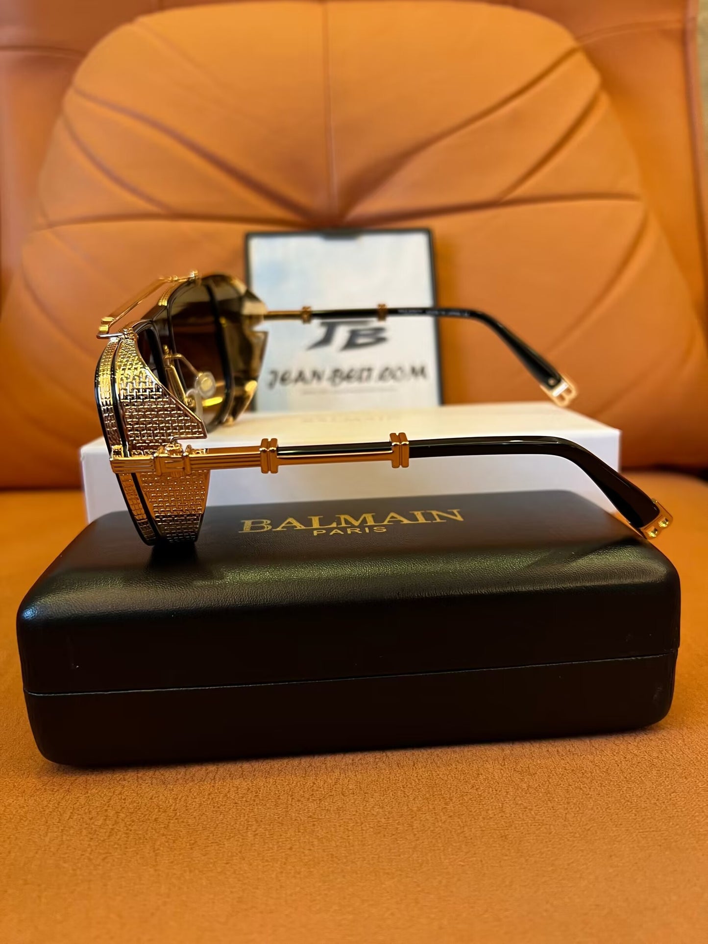 Balmain Paris Gold-Plated Sunglasses