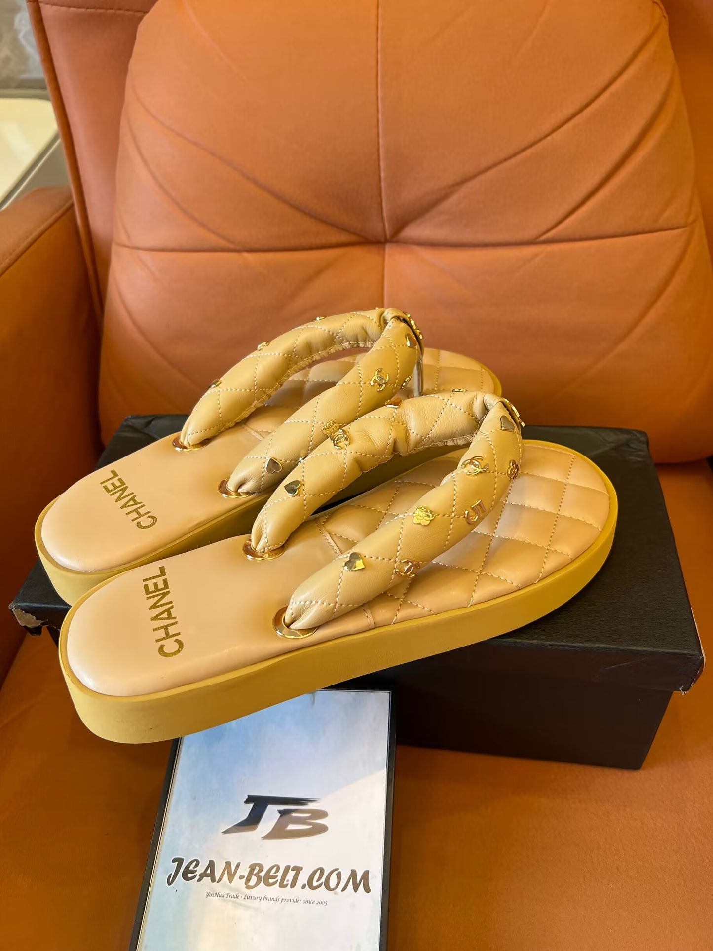 Chanel Quilted Beige Sandals