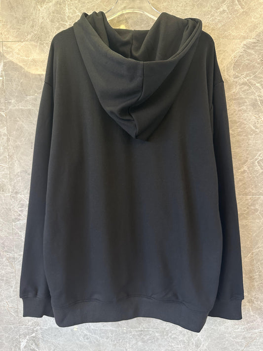 Amiri Classic Black Hoodie with White Logo Print