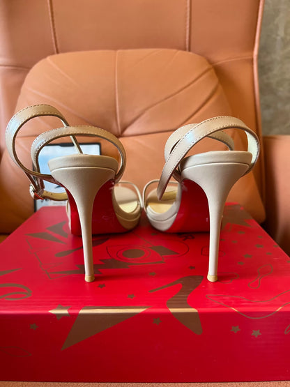 Zapatos de mujer Christian Louboutin Loubigirl 100 en piel napa color rubor