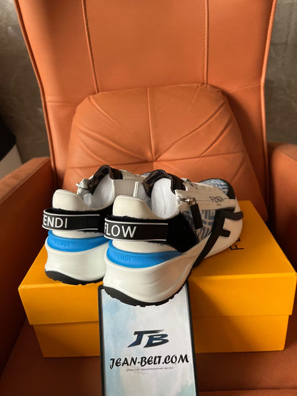 Tênis Fendi Flow azul claro de nylon baixo