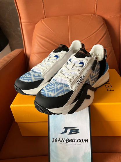 Tênis Fendi Flow azul claro de nylon baixo