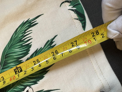 Palm Angels off-white t-shirt with flame logo and skull palm tree