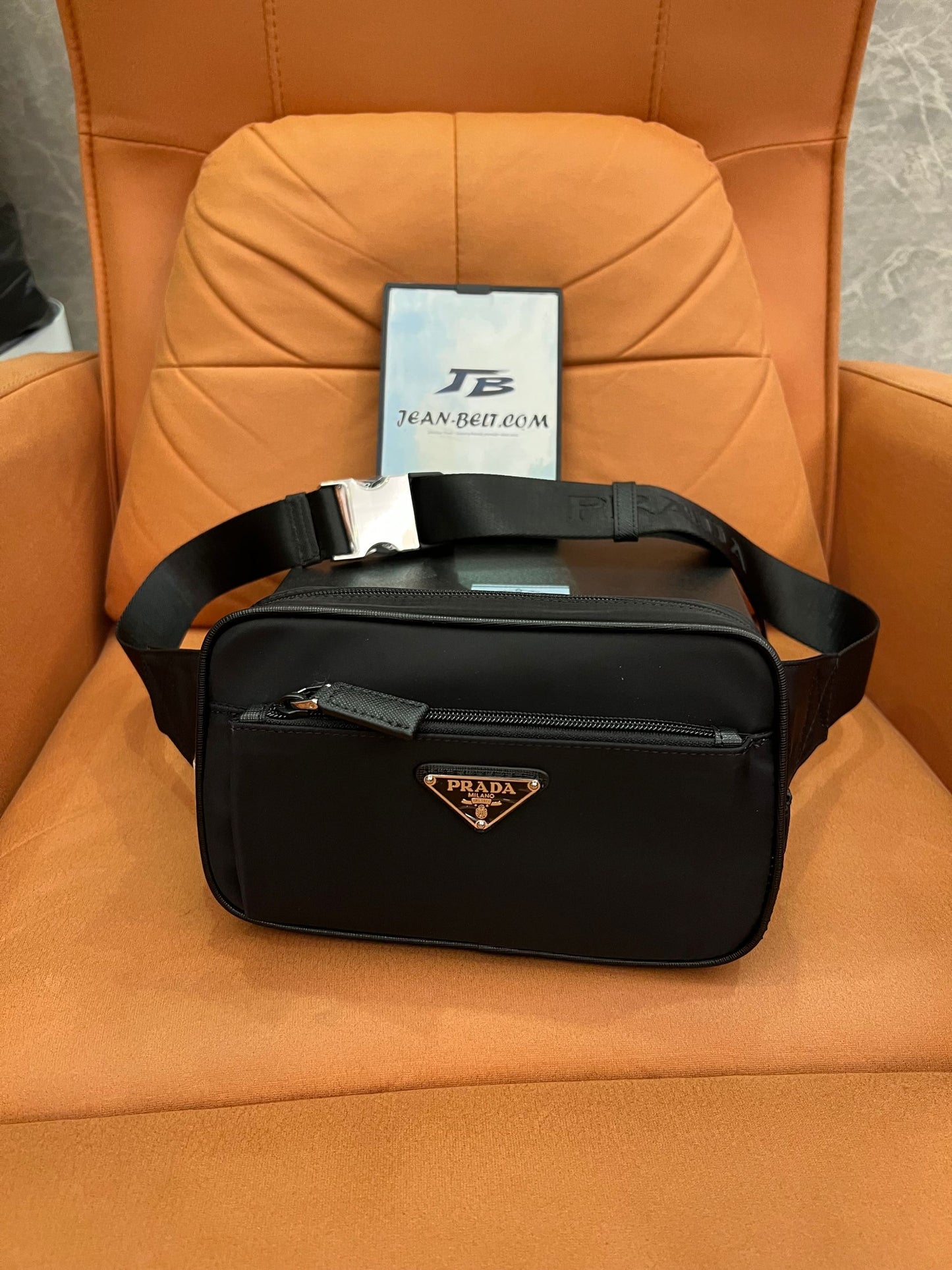 Bolsa de cinto Prada nylon tessuto preta