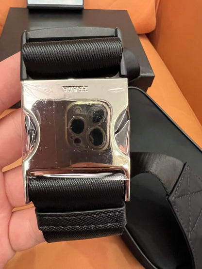 Bolsa de cinto Prada nylon tessuto preta
