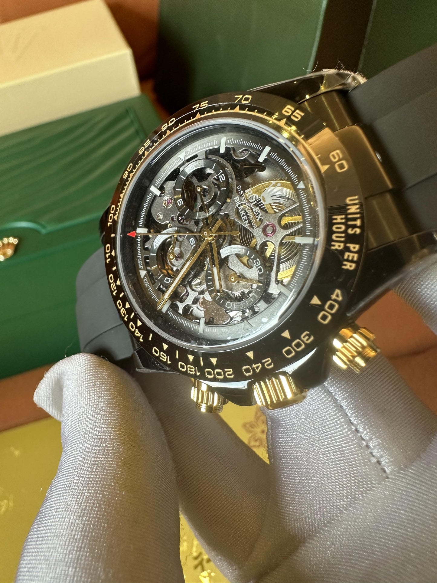 Relógio Rolex Daytona esqueletizado personalizado da Blaken