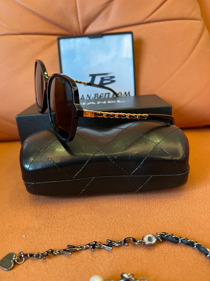 Chanel Quilted Chain-Link Sunglasses