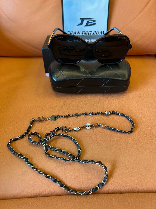Chanel Quilted Chain-Link Sunglasses