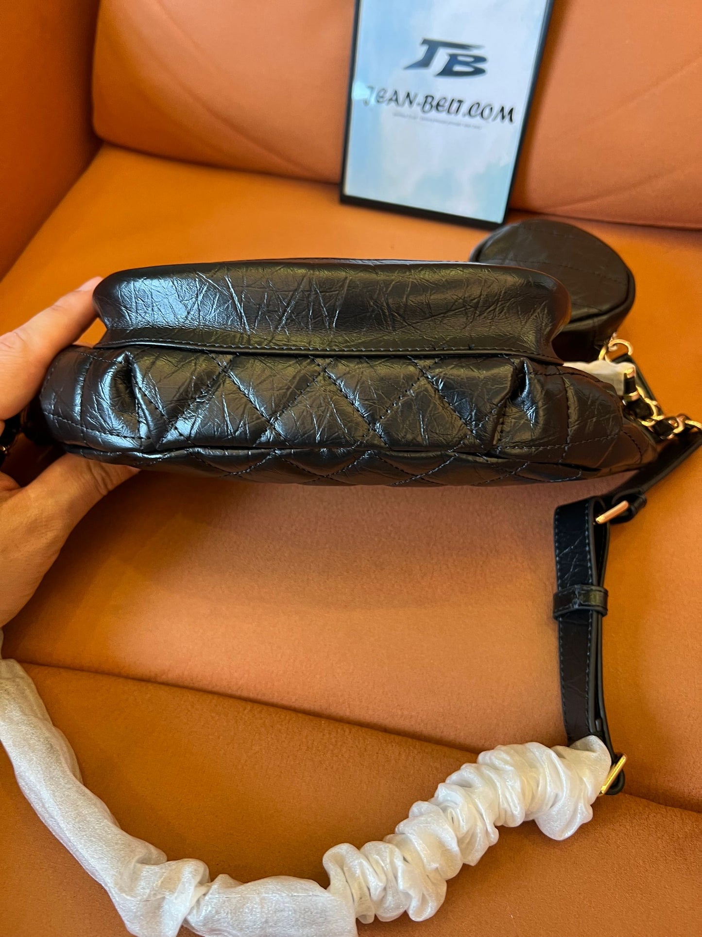 Chanel Aged Calfskin Quilted Waist Bag with Coin Purse Black