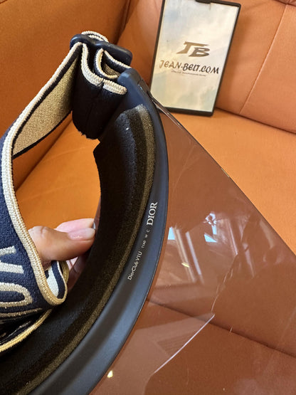 Christian Dior Black and Grey Visor Shield – Adjustable Headband