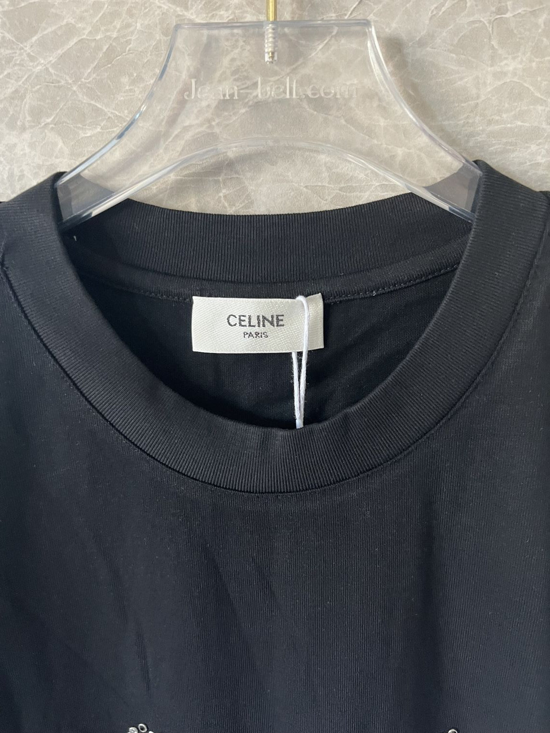 Celine Black T-shirt with Logo Detail