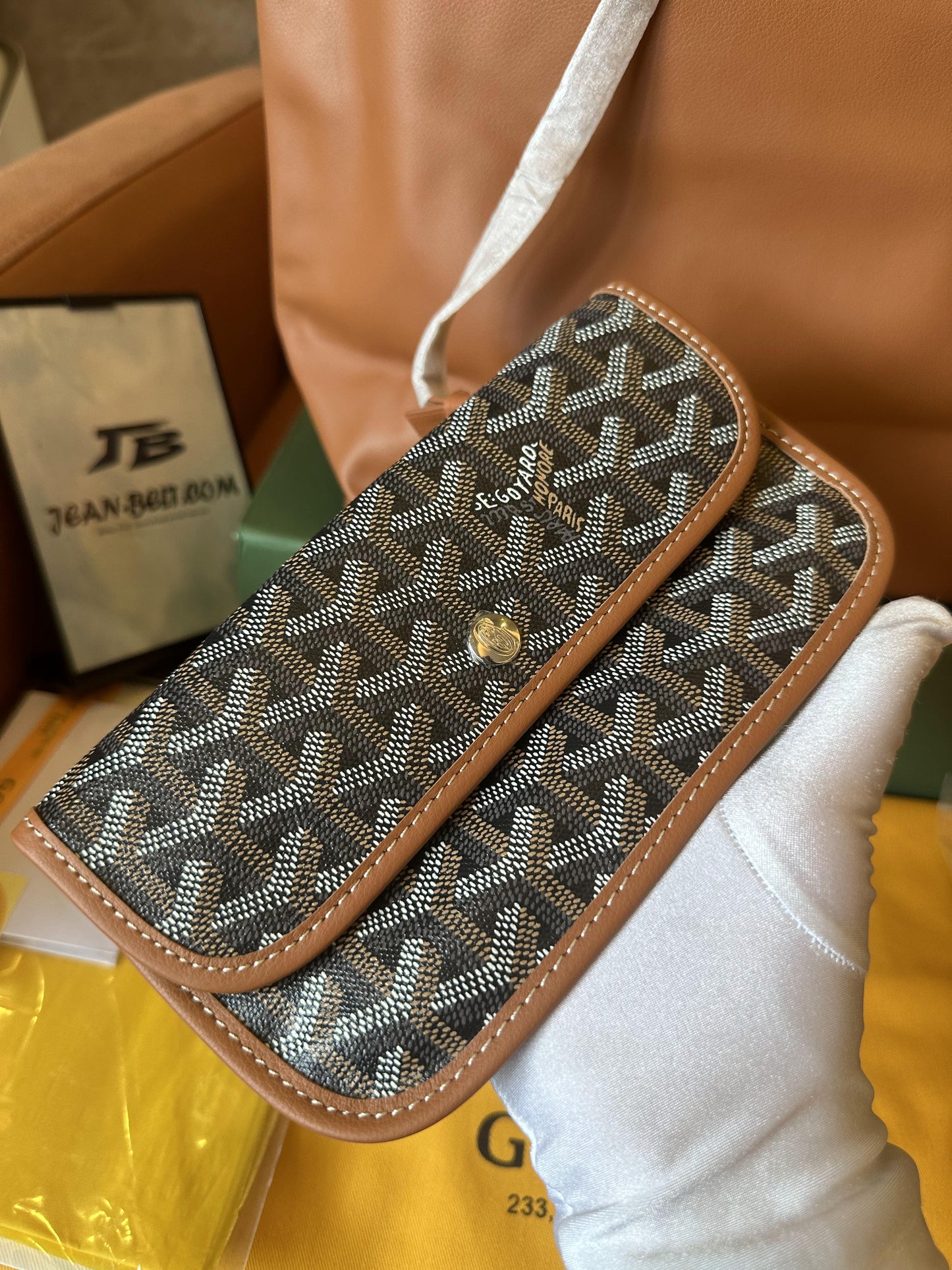 Goyard anjou bolsa reversível pm marrom