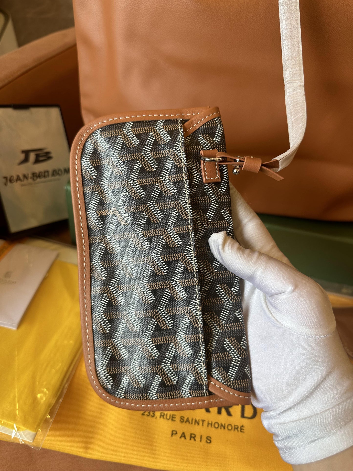 Goyard anjou bolsa reversível pm marrom