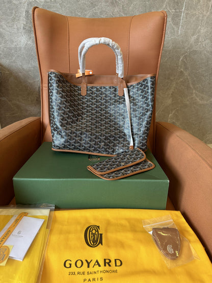 Goyard anjou bolsa reversível pm marrom