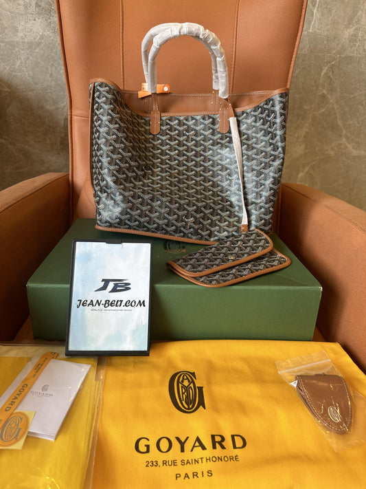 Bolso tote reversible goyard anjou pm marrón