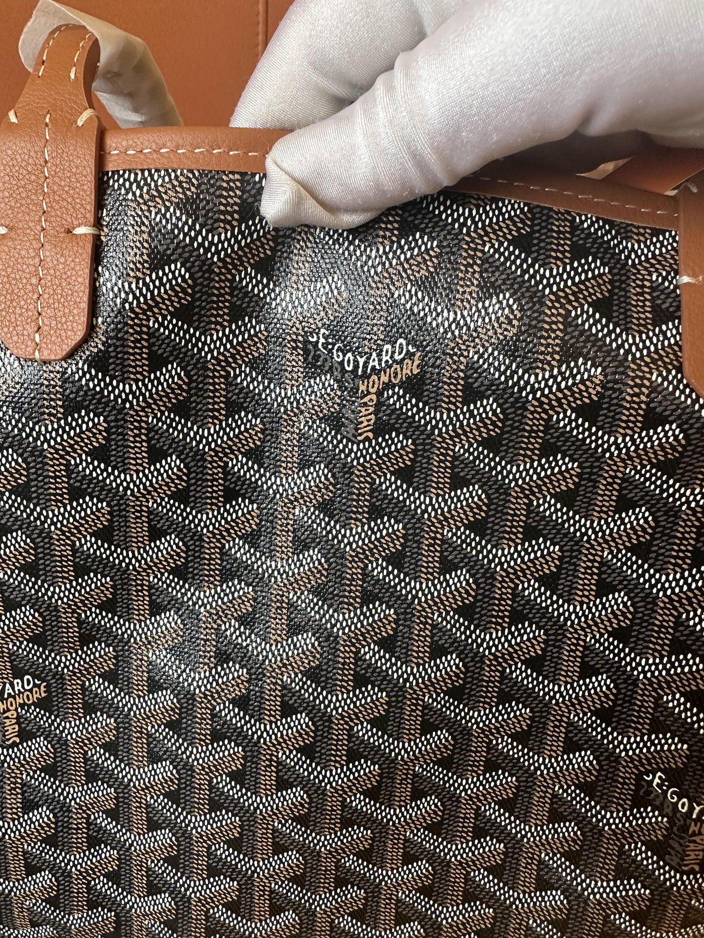 Goyard anjou bolsa reversível pm marrom