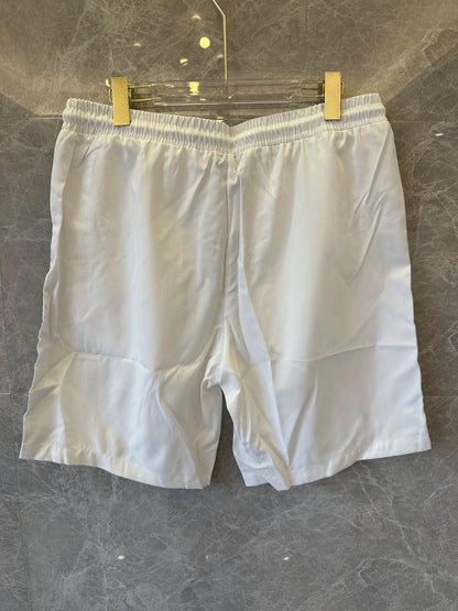 Prada white drawstring logo shorts with side stripes