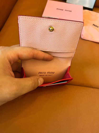 Miu Miu SMC945 Matelassé leather card holder