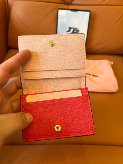 Miu Miu SMC945 Matelassé leather card holder