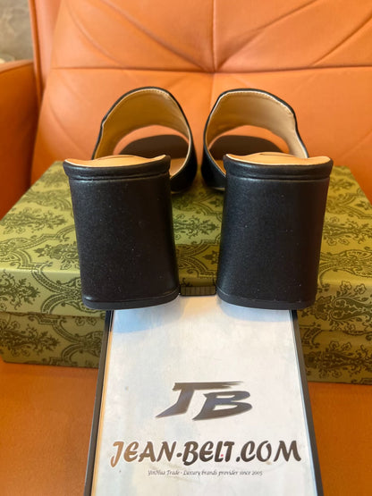 Gucci - Zapatillas tipo mules de piel con bocado de caballo
