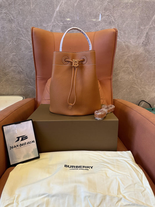 Burberry TB Mini Brown Leather Bucket Bag