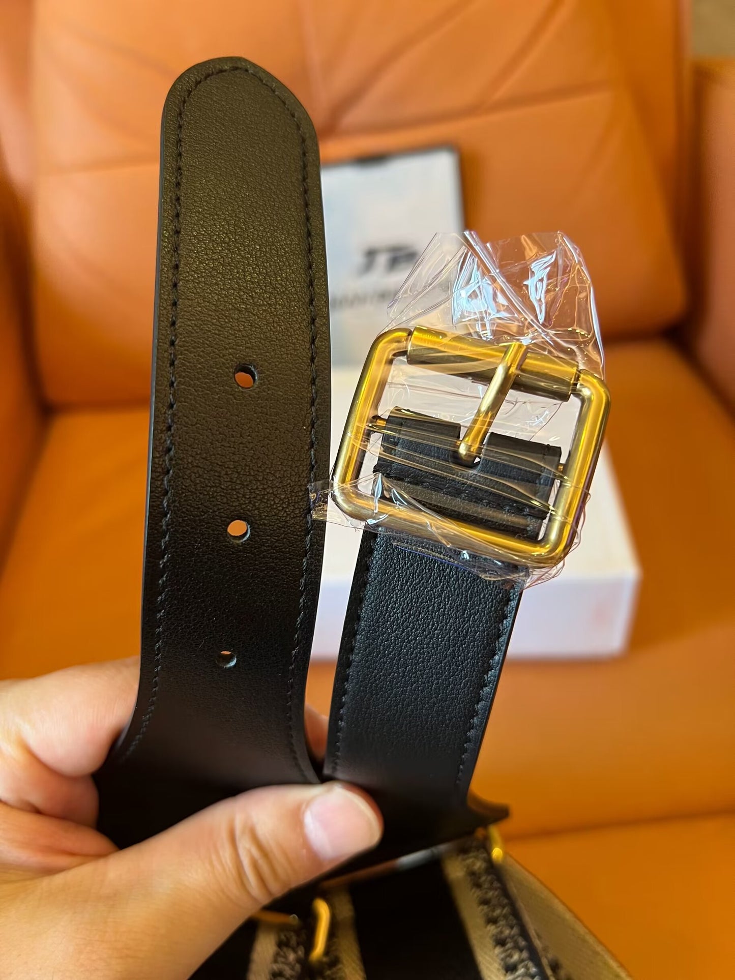 Cinturón de lona ajustable de Christian Dior con hebilla dorada