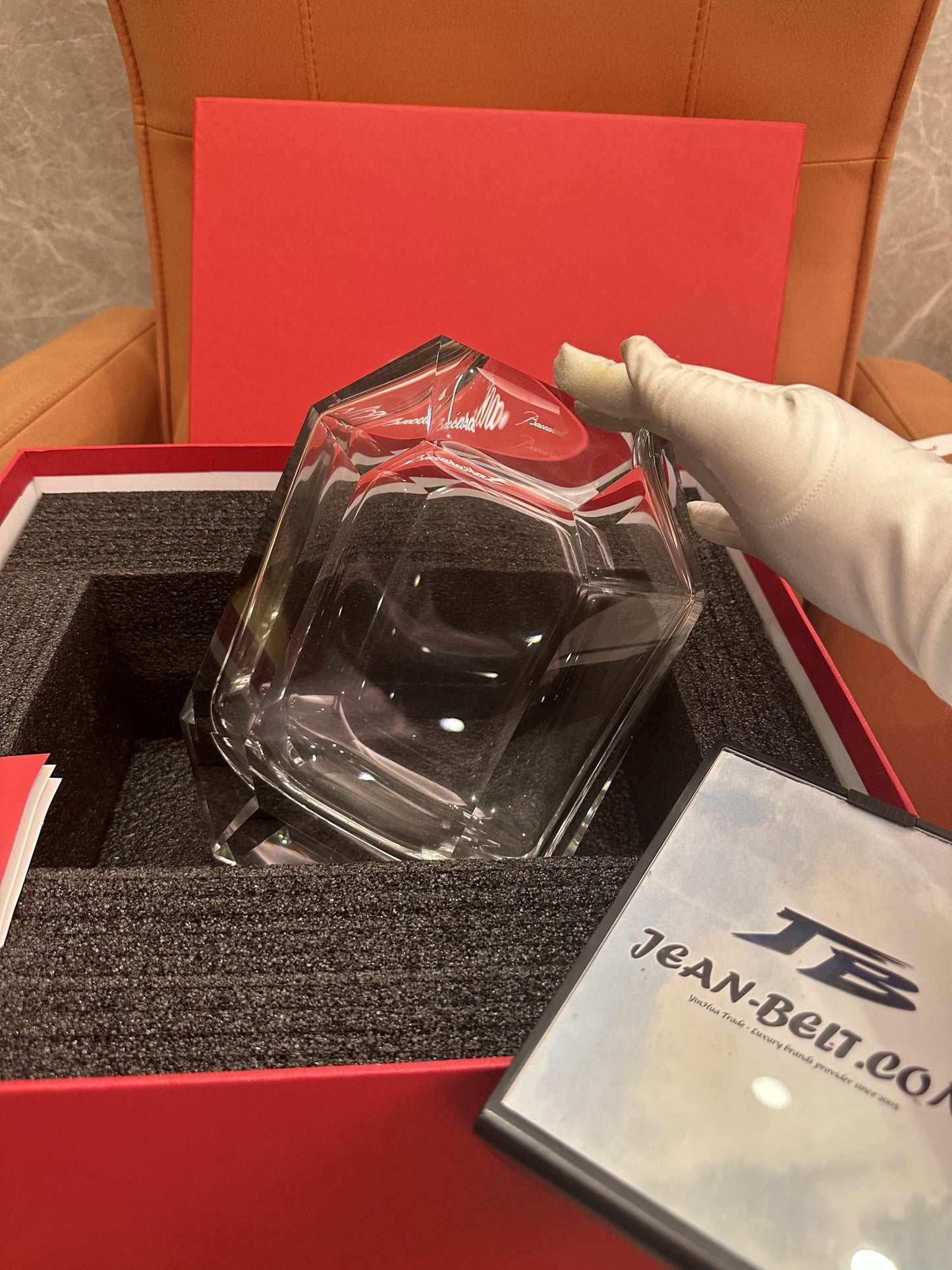 Baccarat Crystal Decorative Vase in Signature Red Box