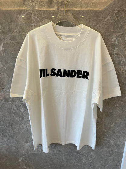 Camiseta de algodón con estampado de Jil Sander - blanca