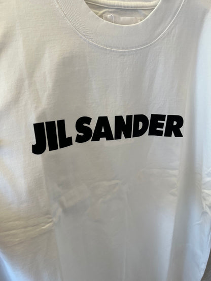 Camiseta de algodón con estampado de Jil Sander - blanca