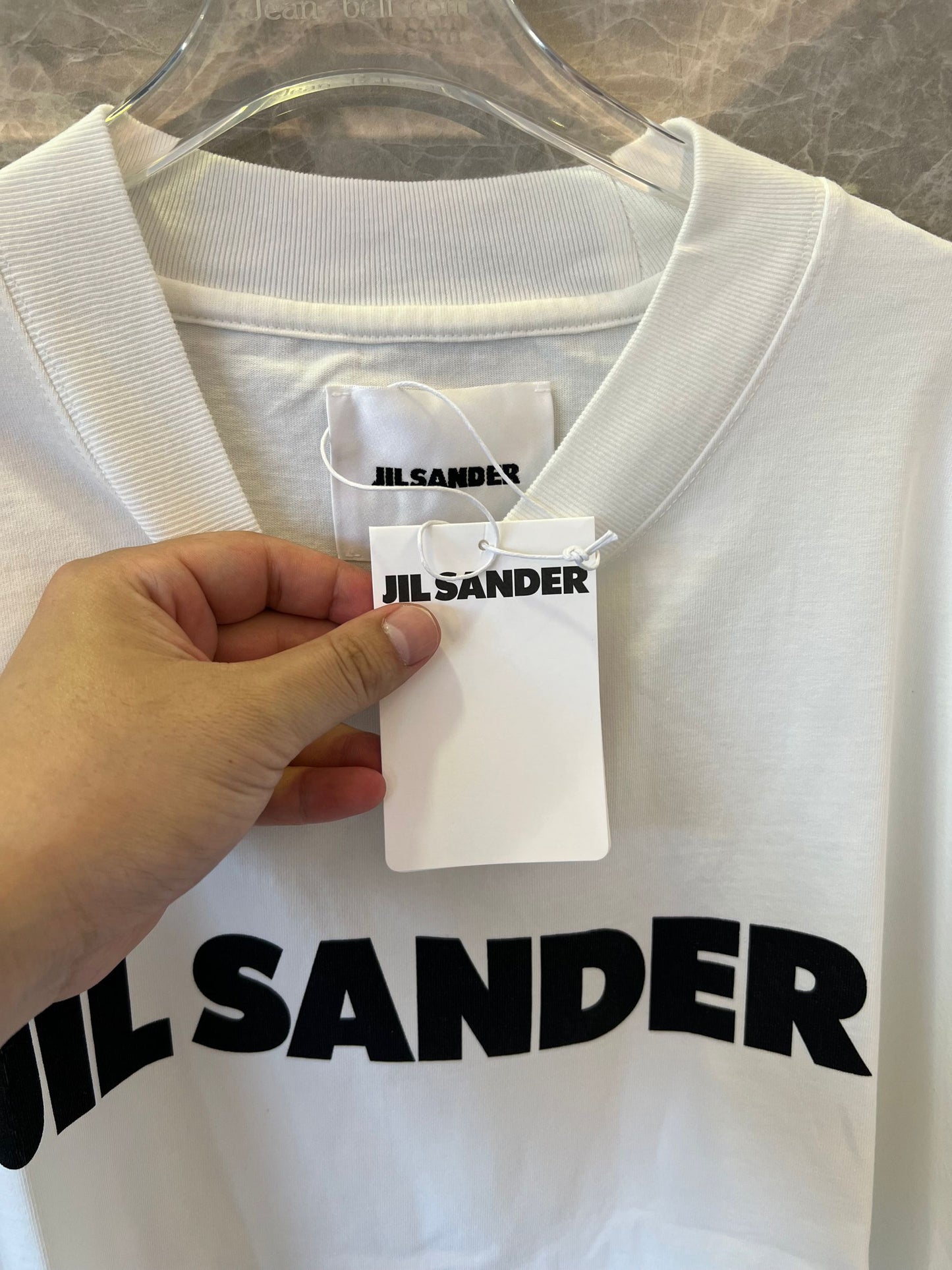 Camiseta de algodón con estampado de Jil Sander - blanca