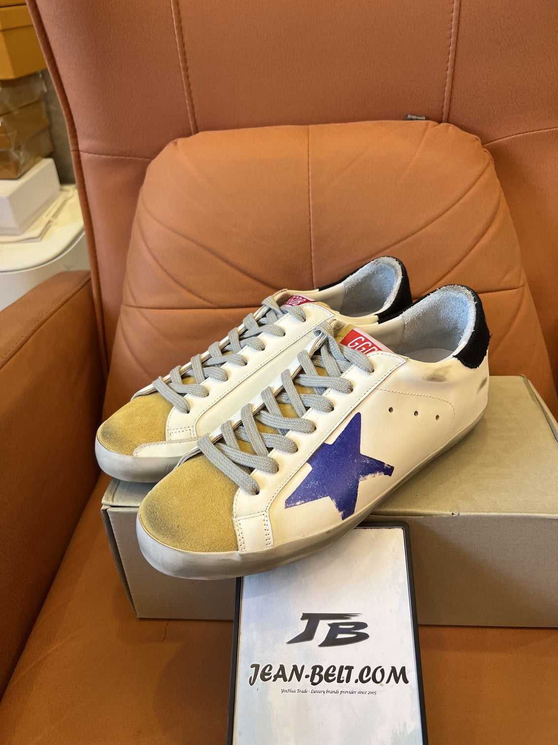 Zapatillas Golden Goose Superstar blancas y azules