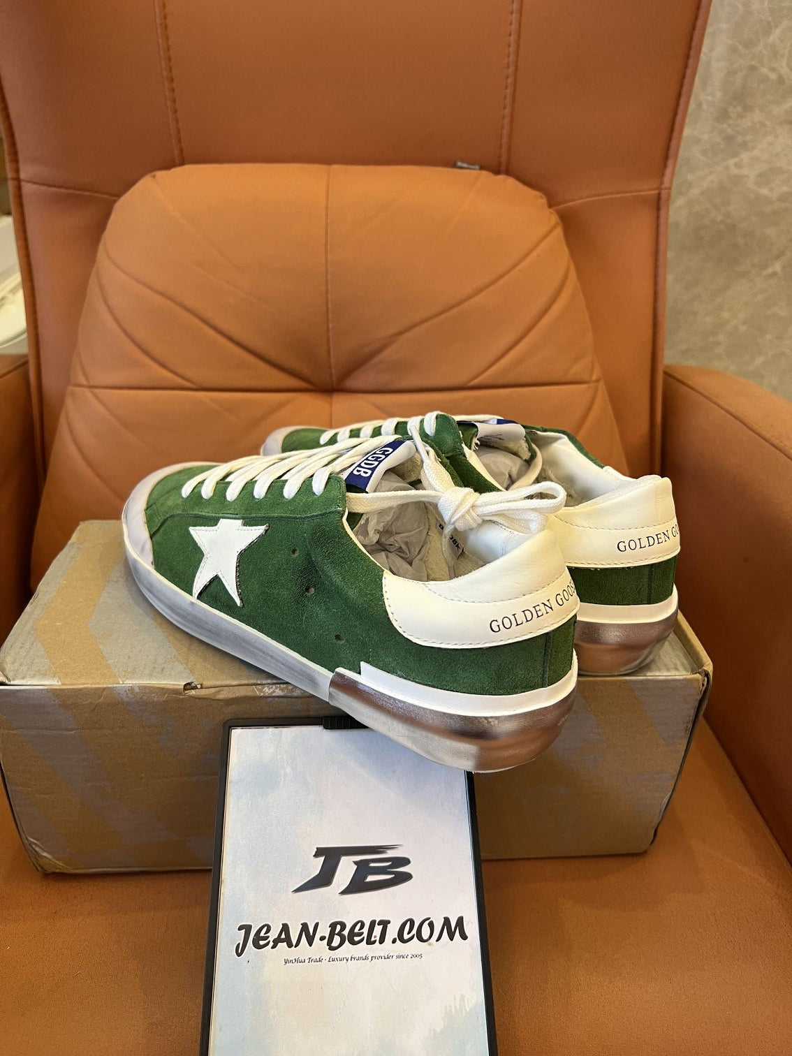 Zapatillas Golden Goose Superstar de piel verde