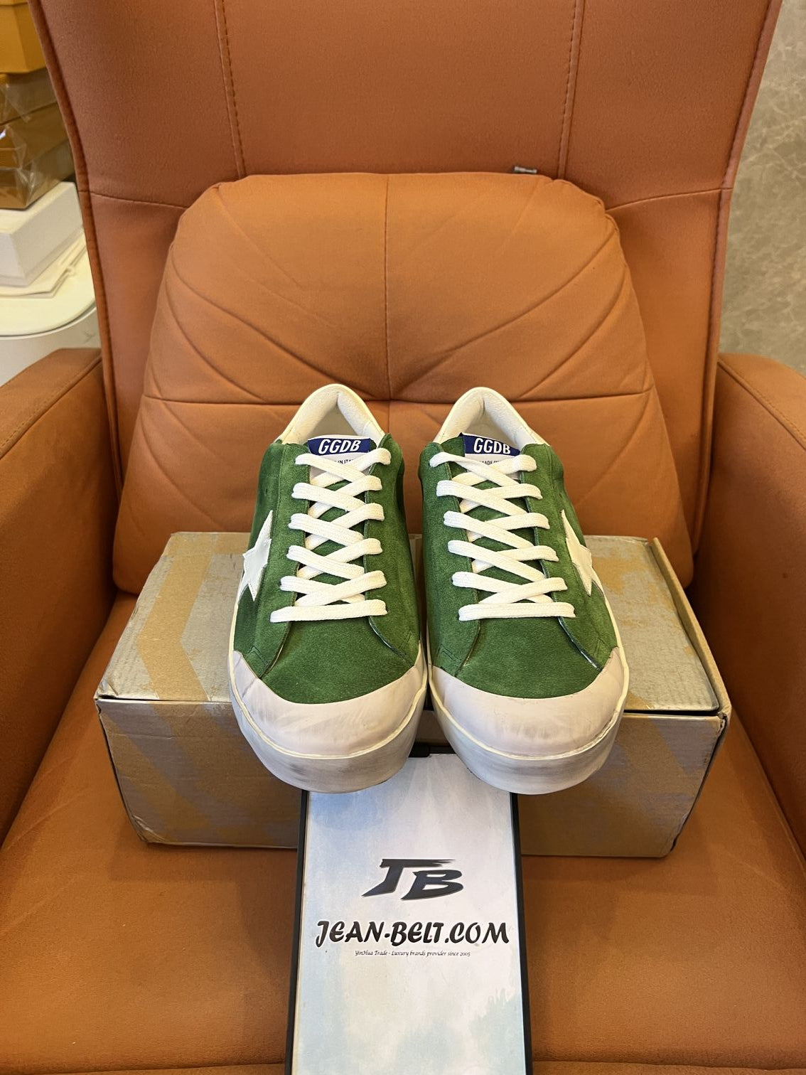 Zapatillas Golden Goose Superstar de piel verde