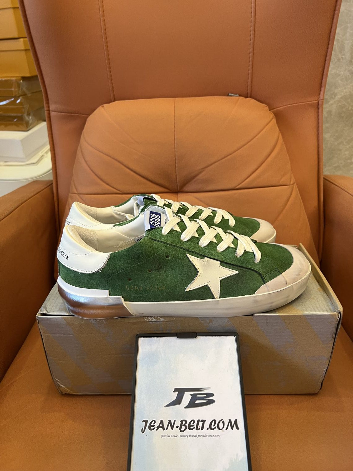Zapatillas Golden Goose Superstar de piel verde