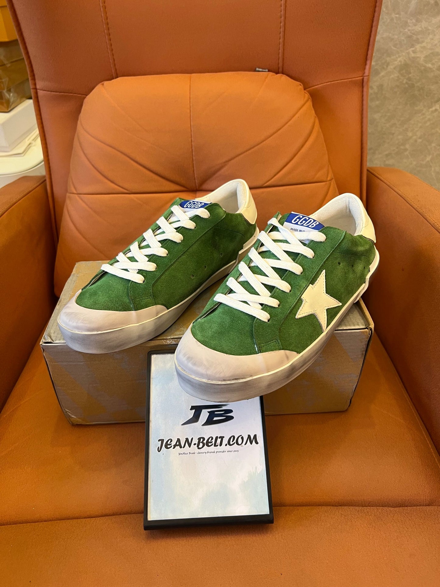 Zapatillas Golden Goose Superstar de piel verde
